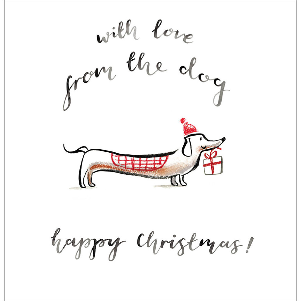 Dachshund With Love From The Dog Christmas Card â Funny Xmas Greeting Card