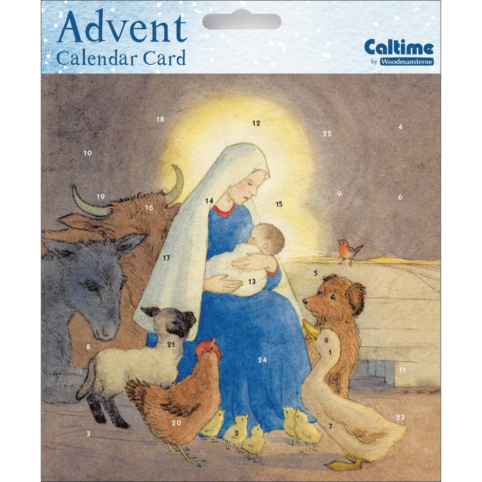 Nativity Christmas Advent Calendar - 158mm x 160mm â 24 Doors Mary with Baby