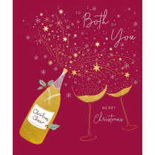 Christmas Cheer To Both of You Card - Fun Peach and Prosecco Greeting Card