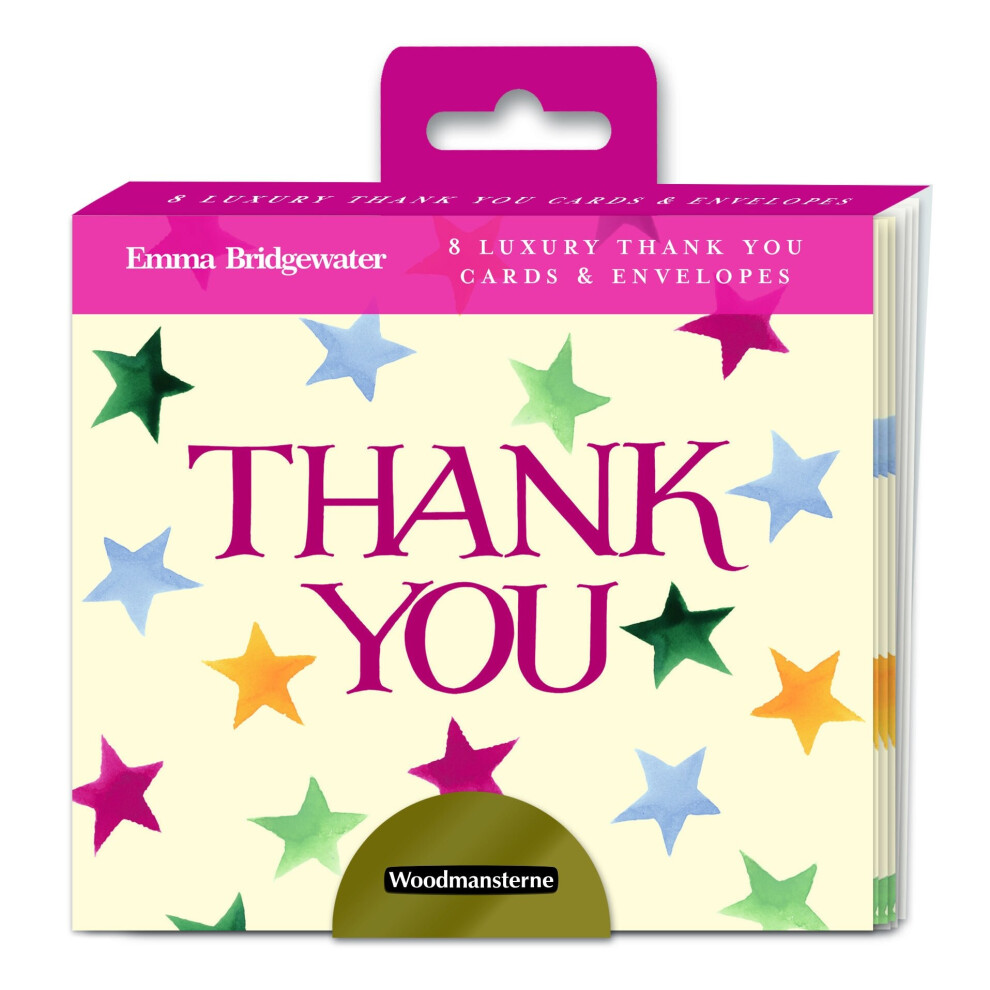 Emma Bridgewater Thank You Note Card Wallet - Woodmansterne 8 Star Notelets