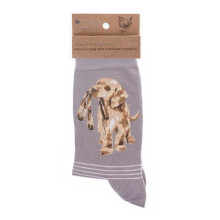 Super Soft Hopeful Labrador Puppy Bamboo Socks - Wrendale Antibacterial One Size
