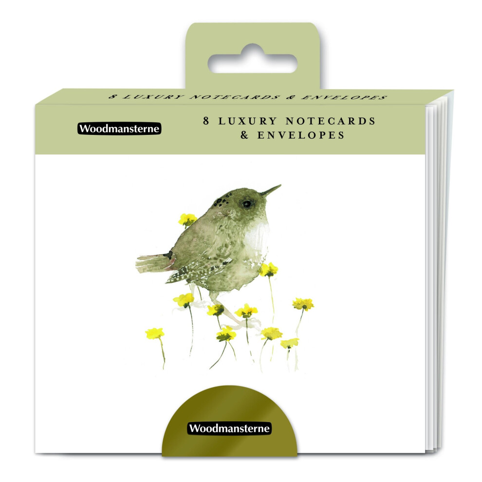 Wren Note Card Wallet - Woodmansterne 8 Illustrated Bird Notelets Made in the UK