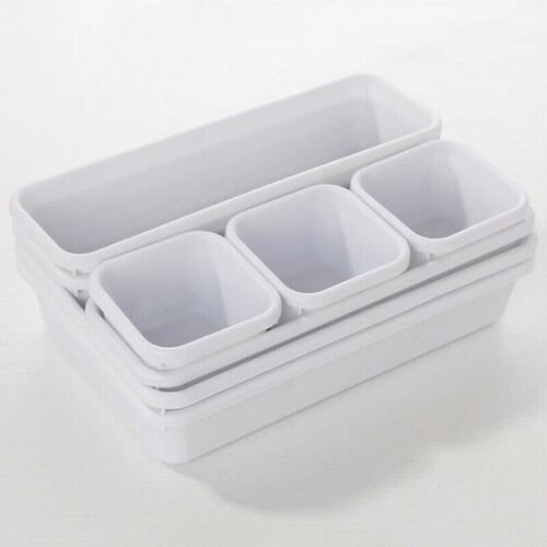 (White) 8Pcs/Set Drawer Draw Insert Organisers Storage