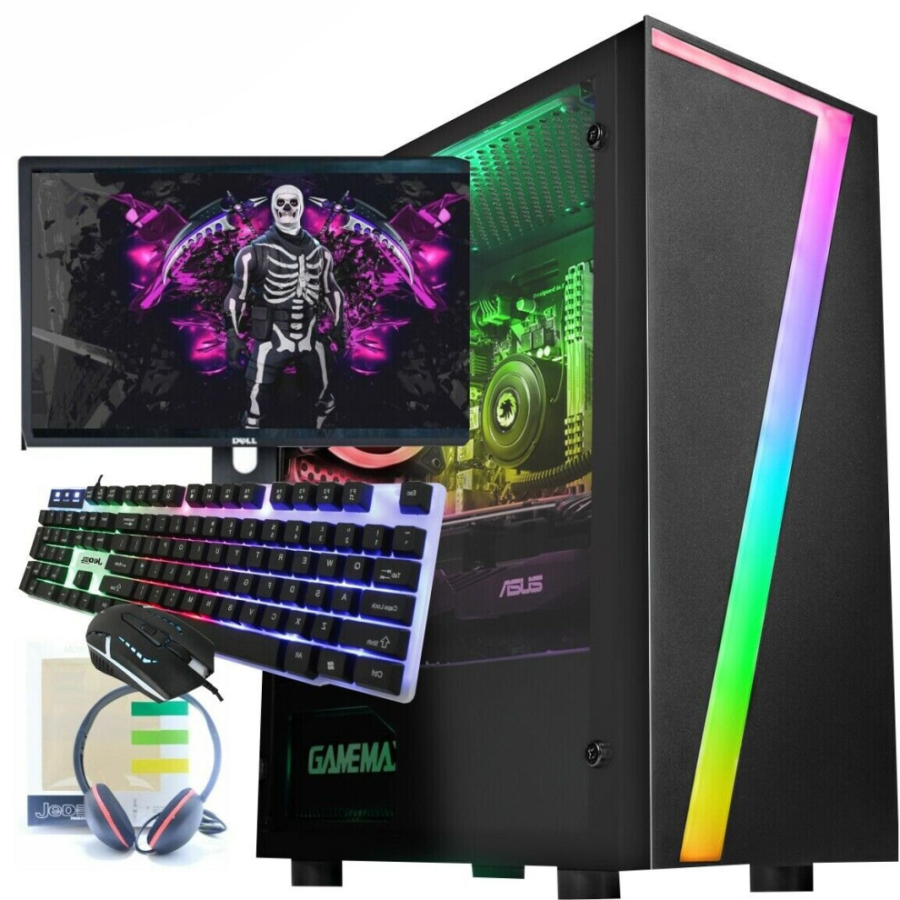 Refurbished Fast Gaming PC Computer Bundle Core i7 8GB 240GB SSD W10 Nvidia GTX1660 
