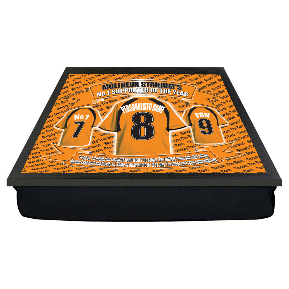 Personalised Wolverhampton Cushion Lap Tray Football Shirt Gift