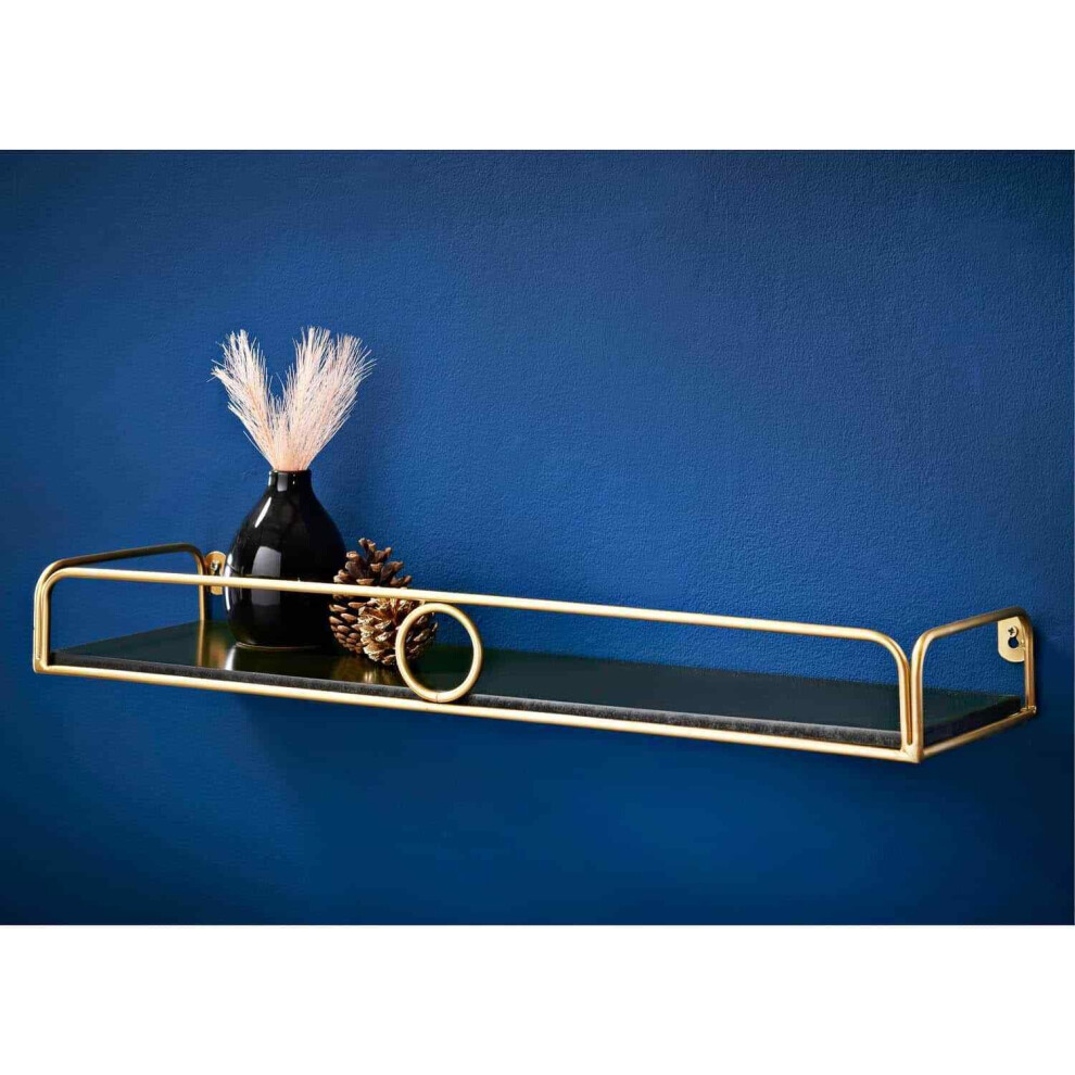 60cm Floating Wall Shelf Metal Ring Design Shelves Storage G-0416