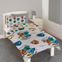 Harry Potter Gryffindor Ravenclaw Hufflepuff and Slytherin Reversible Duvet Cover Set Bedding Bed Set