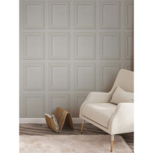 Edwardian Panel Paintable Luxury Vinyl Wallpaper - Anaglypta RD8245, White, 10m x 53cm, 64cm Pattern Repeat, Straight Pattern Match