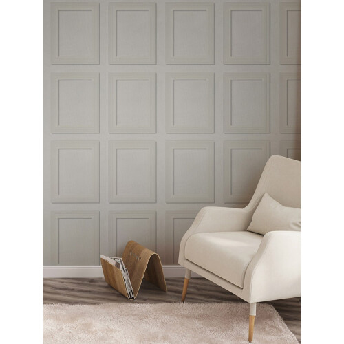 Edwardian Panel Paintable Luxury Vinyl Wallpaper - Anaglypta RD8245, White, 10m x 53cm, 64cm Pattern Repeat, Straight Pattern Match