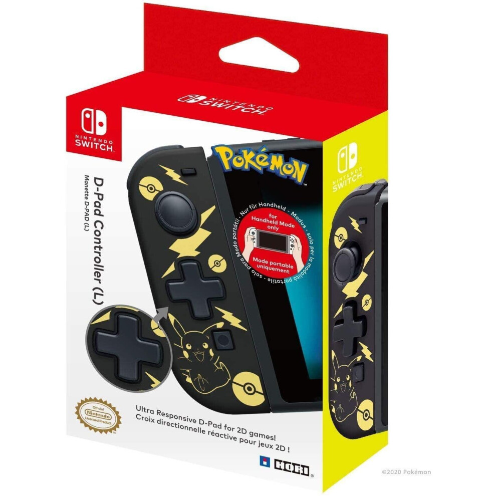 D-Pad Controller (L) Pokemon: Pikachu Black & Gold Edition (Switch)