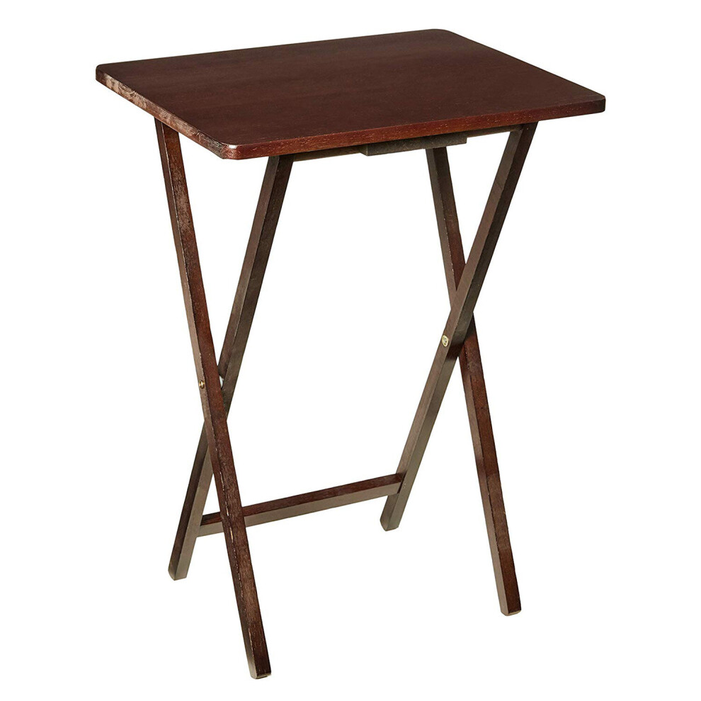 Unibos Rubber Wood Portable Folding TV Table & Snack Table (Espresso)