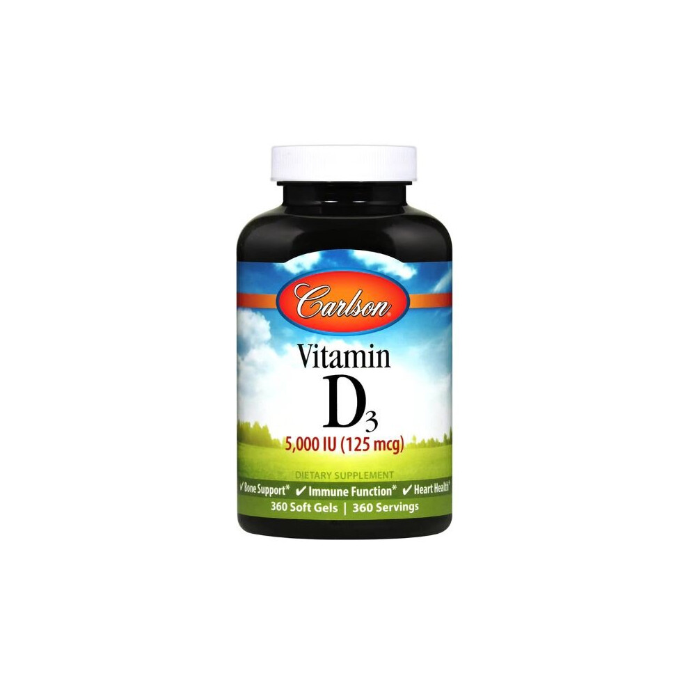 Carlson Labs Vitamin D3, 5000 Iu - 360 Softgels