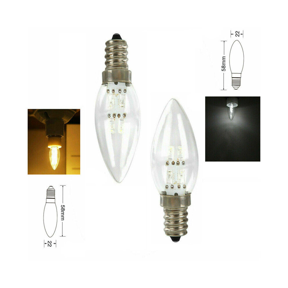 (Cool White) LED Bulb E12 4 LED pointe bulb night light candle light chandelier lamp 220V