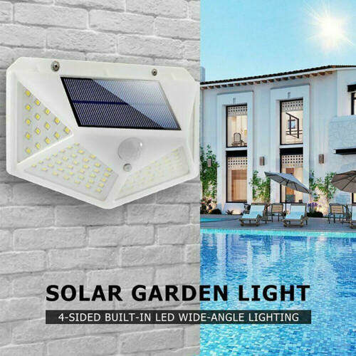 100LED Solar Powered PIR Motion Sensor Wall Lights Security Outdoor Lamp 1