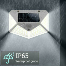 100LED Solar Powered PIR Motion Sensor Wall Lights Security Outdoor Lamp