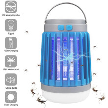 (Azul) Zapper para interior y exterior - mata mosquitos e insectos, trampa para bichos, lámpara UV - Reino Unido