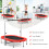 Costway Double Trampoline Foldable Jumping Fitness w/Adjustable Handrail Oval 7