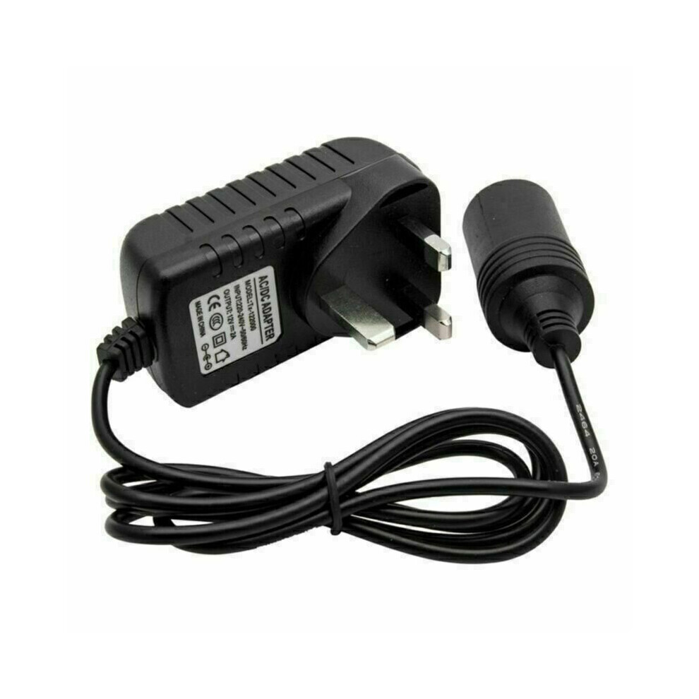 UK Plug to 12V Socket Adapter Car Cigarette Lighter Power Converter