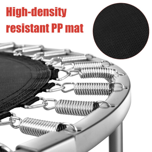 Costway Double Trampoline Foldable Jumping Fitness w/Adjustable Handrail Oval 1