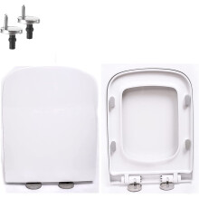 Square Shape Soft Close Quick Release Family Toilet Seat White