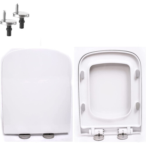 Square Shape Soft Close Quick Release Family Toilet Seat White on OnBuy
