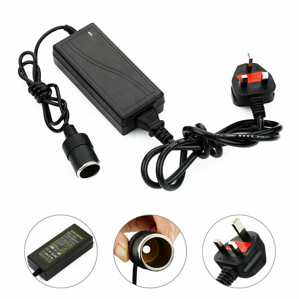 60W Dc Adaptor Cigarette Lighter Converter Car Charger Uk Plug 7381457033043