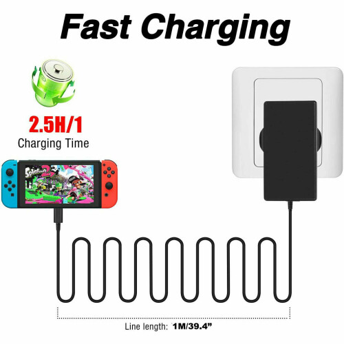 Charger For Nintendo Switch/Lite Pro Adapter USB Type C Power Supply 2