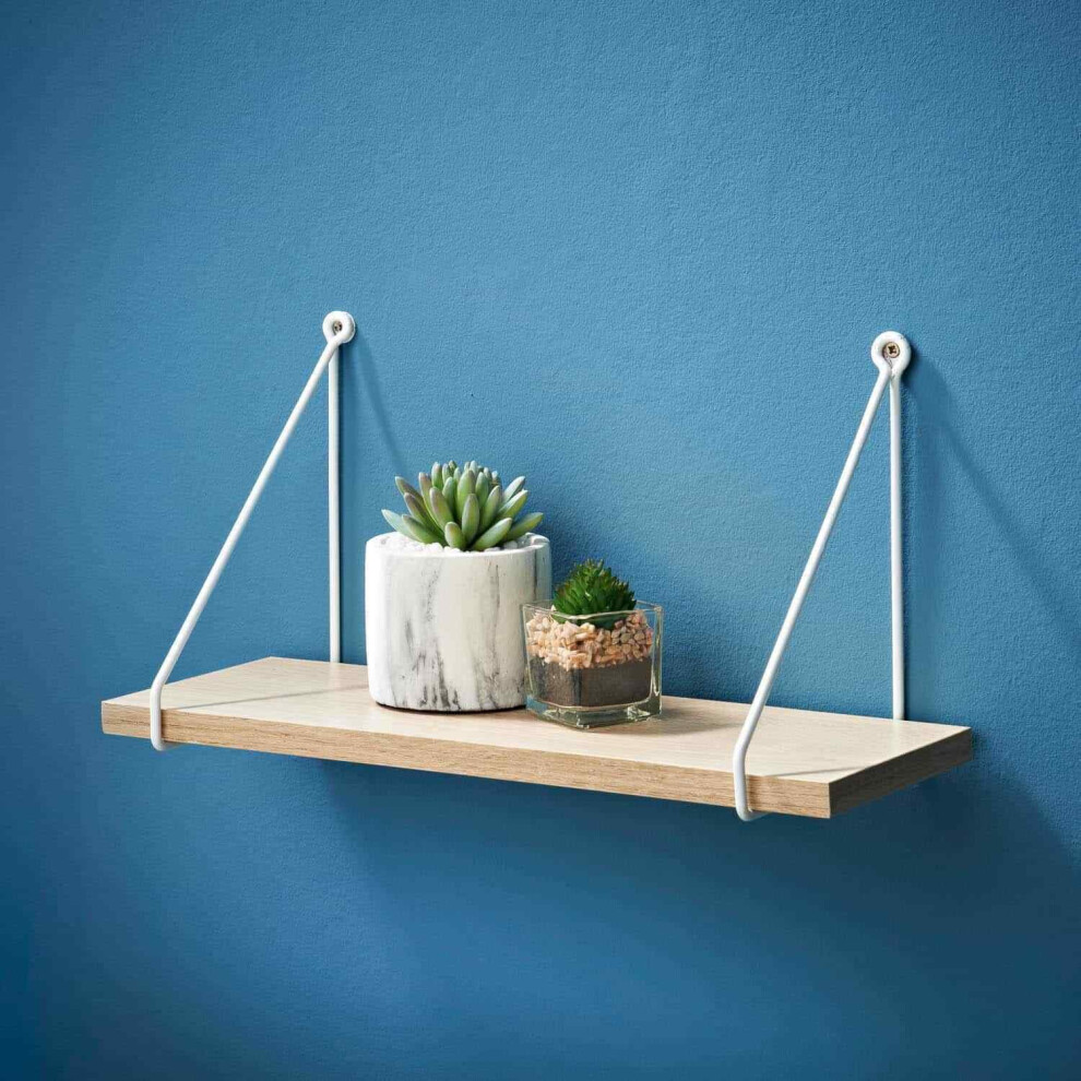 Metal Wall Hanging Wired Floating Smart Unique 40cm Shelf Style Deco G-0420
