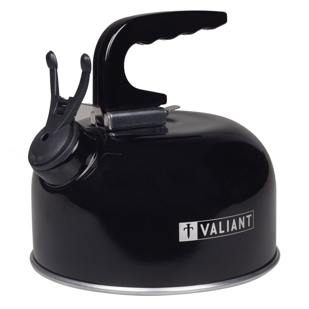 Valiant Portable Camping Whistling Kettle - 1 Litre - Black