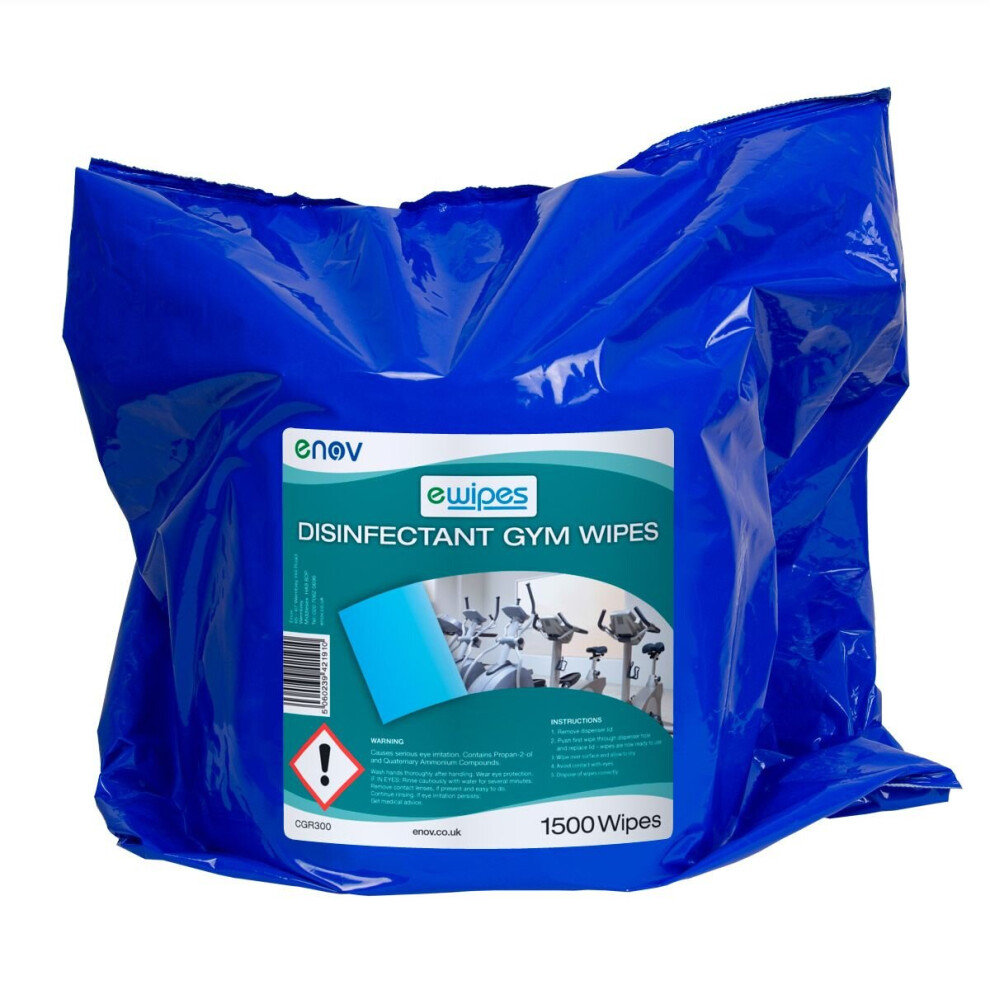 Enov Y300 Gym Equipment Disinfectant Wipes Refill Pack ~ 2 x 1500