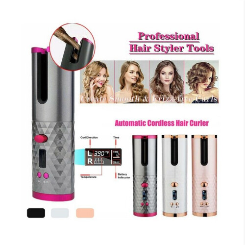 (Blanco) Rizador automático de cabello portátil 1