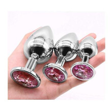 Jin YuLong 3PCS Massage Plug for Beginner Stainless Steel nles Toy for Women Men Pink