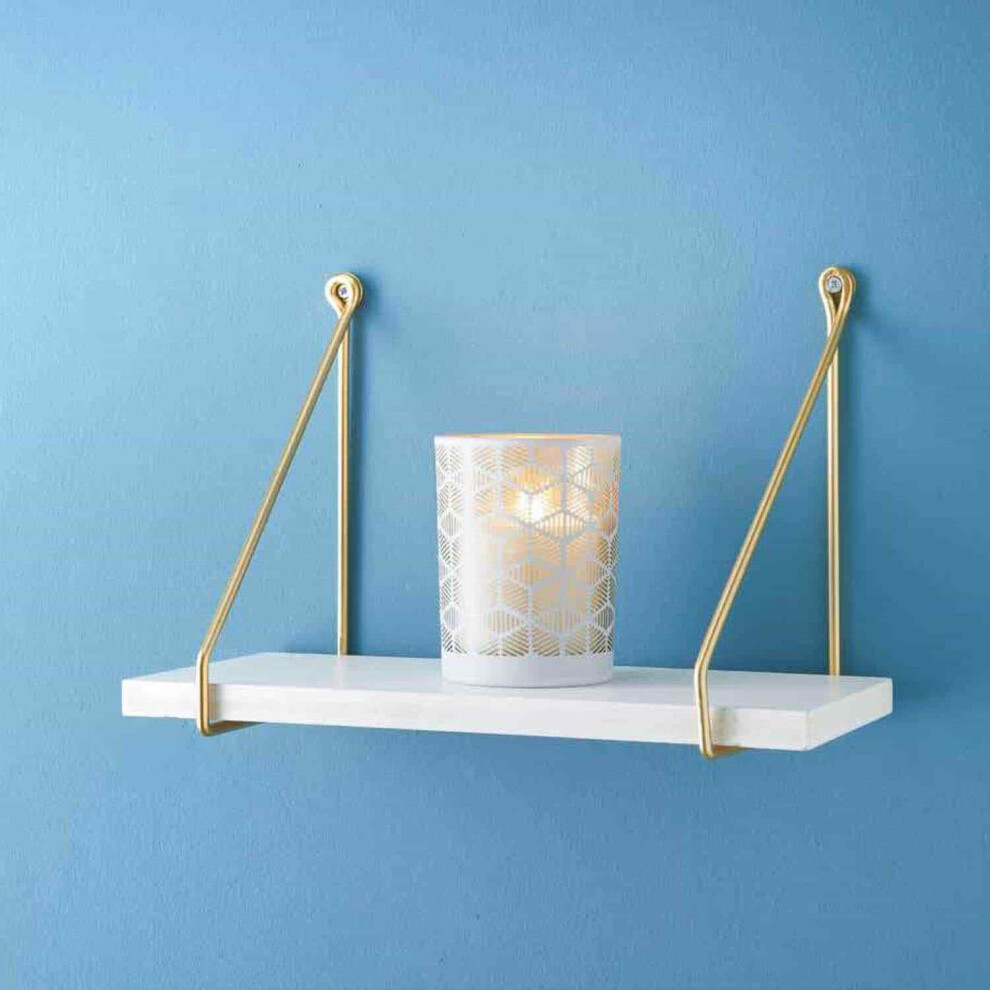 Metal Wall Hanging Wired Floating Smart Unique 40cm Shelf Style Deco G-0422