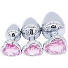 3PCS Massager Amal Trainer Set P'lug Toys Waterproof Diamond Jewel Gem Stainless Steel Btt Pl'u? for Women Men and Beginner