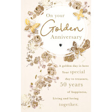 Golden Anniversary Embellished Anniversary Greeting Card Words To Cherish Cards