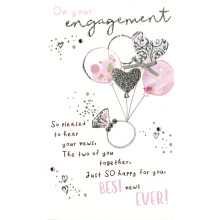 Best News Ever! Embellished Engagement Greeting Card Words To Cherish Cards