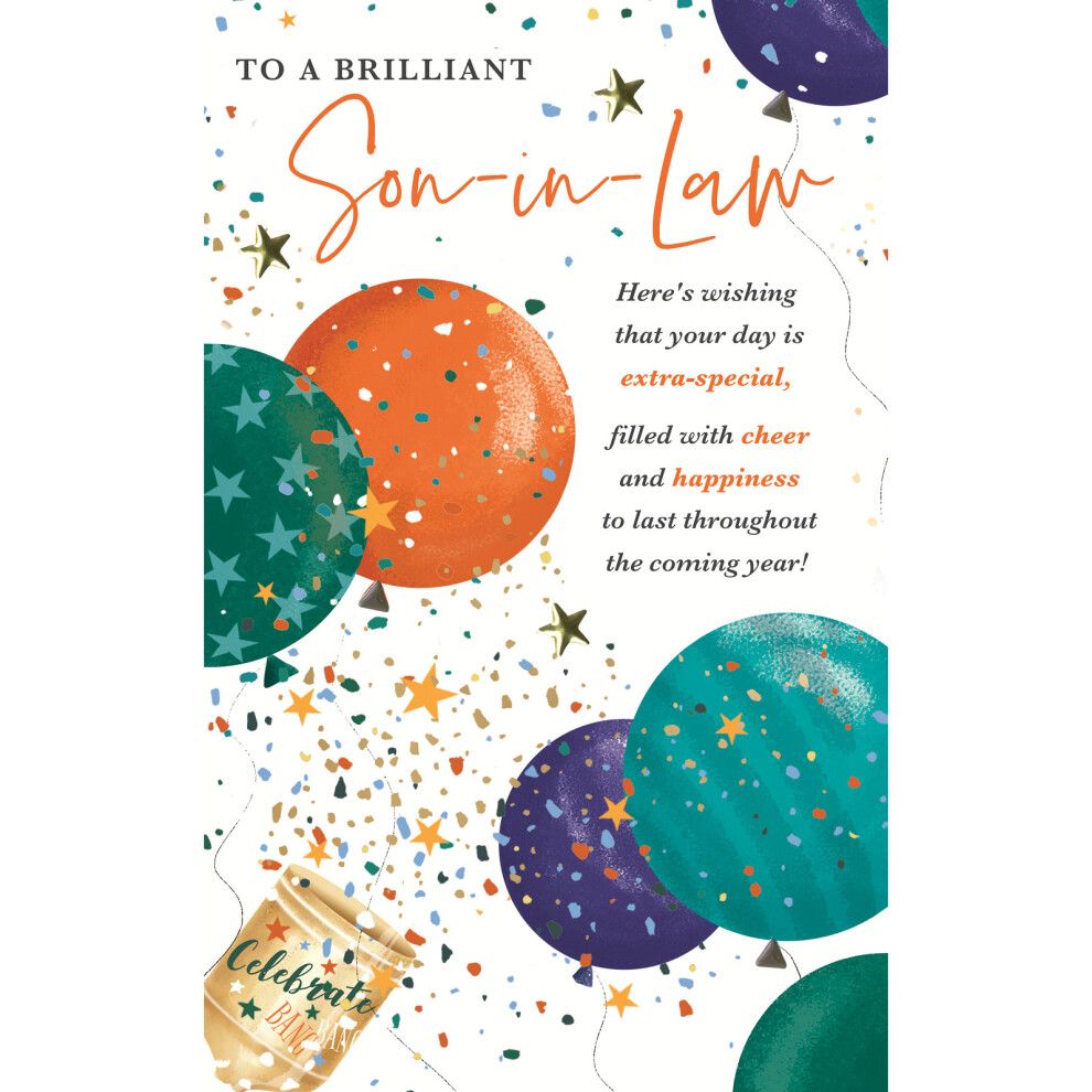 Second Nature Brilliant Son-In-Law Embellished Birthday Greeting Card Words To Cherish Cards