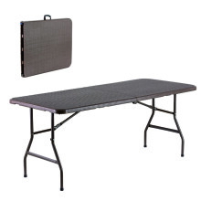(1 x Table) 3 Pieces Rattan Foldable Garden Outdoor Picnic Camping Table &amp; Bench Furniture