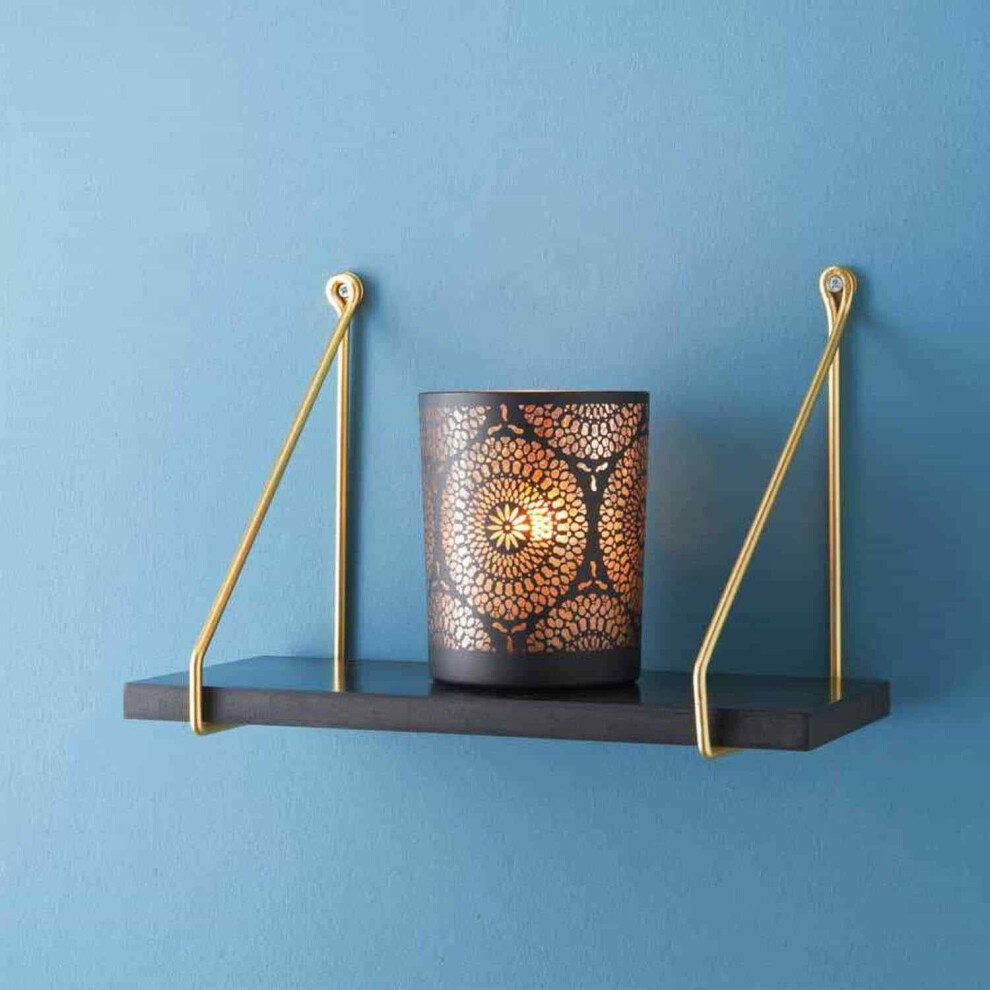 Metal Wall Hanging Wired Floating Smart Unique 40cm Shelf Style Deco G-0423