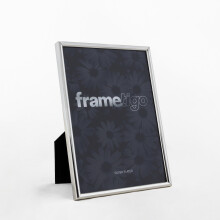 (4"x6" (10x15cm)) Silver Plated Photo Frame Picture Modern Narrow Thin Freestanding All Sizes Gift