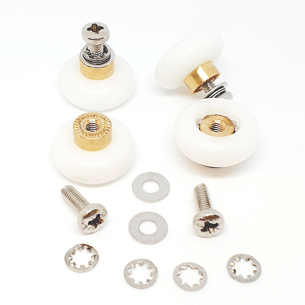 4 X Shower Door Rollers/Runners/Wheels 22.5Mm Wheel Diameter Replacement Parts R3 5060626640658