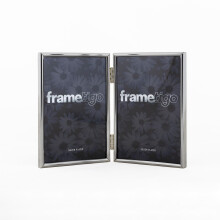 (3.5"x5" (9x13cm)) Silver Plated Photo Frame Picture Modern Thin Double Sided Hinged All Sizes Gift