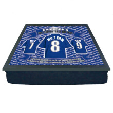 Everton Cushion Lap Tray - Football Shirt Gift, Lightweight Bean Bag with Raised-Edge Tray for Breakfast, Mealtimes & Gaming