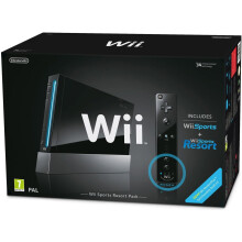 Nintendo Wii (Black) with Wii Sports + Wii Sports Resort: Includes Wii Remote Plus - Refurbished