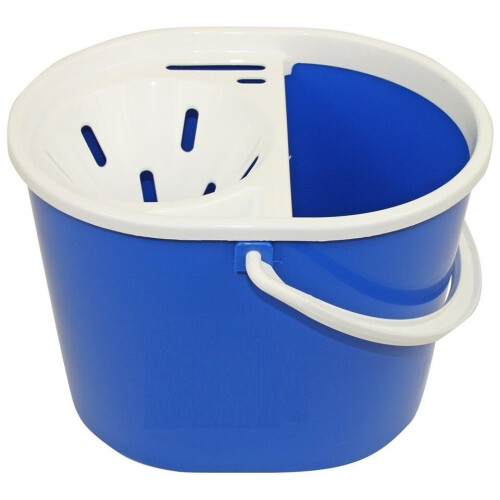 (Blue) Oval Mop Bucket and Wringer 15 Litre