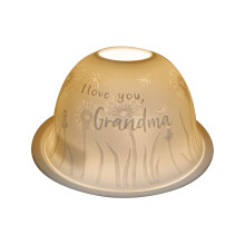 Nordic Lights Porcelain Tealight Candle Holder Dome & Tray - I Love You Grandma