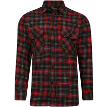 (Red, 3XL) Mens Long Sleeve Check Shirts Work Flannel Shirt