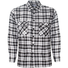 (Black, 3XL) Mens Long Sleeve Check Shirts Work Flannel Shirt