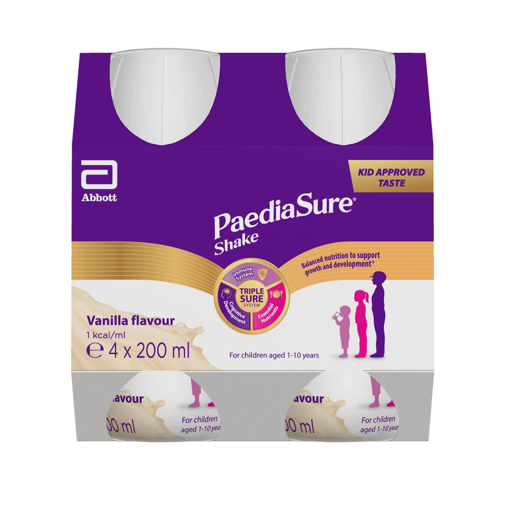 Paediasure Shake Vanilla Flavour Ready To Drink 4 X 200ml