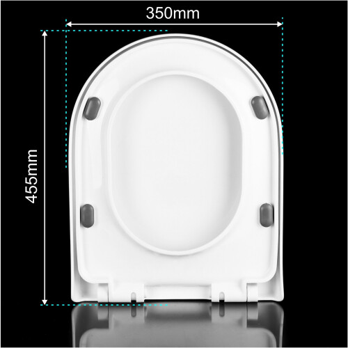 Toilet Seat Soft Close Luxury D Shape White Bathroom Heavy Duty Seats